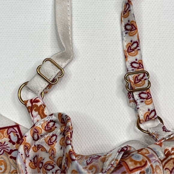 Bishop + Young Cami Tank Top Satin Drape Neck Y2K Paisley Summer Boho Geometric - Picture 11 of 14